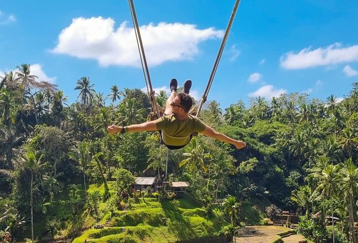 Tour Guide and Driver-Swing Rice Terraces in Ubud, Bali, Indonesia